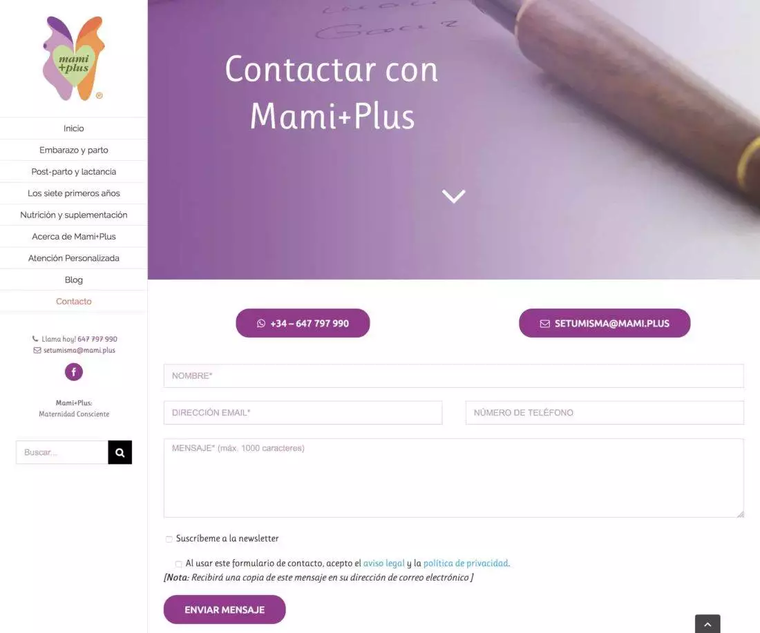 mami.plus contact - preview